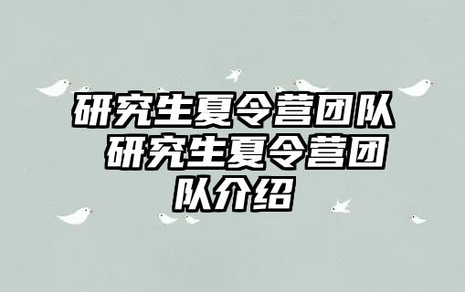 研究生夏令營團隊 研究生夏令營團隊介紹