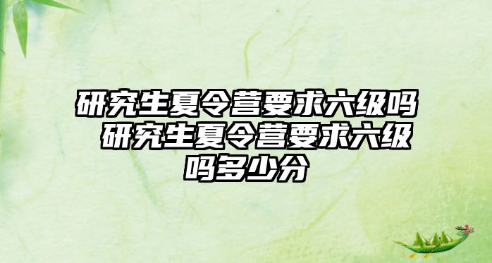研究生夏令營要求六級嗎 研究生夏令營要求六級嗎多少分