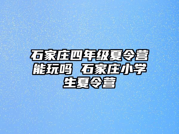 石家莊四年級夏令營能玩嗎 石家莊小學生夏令營