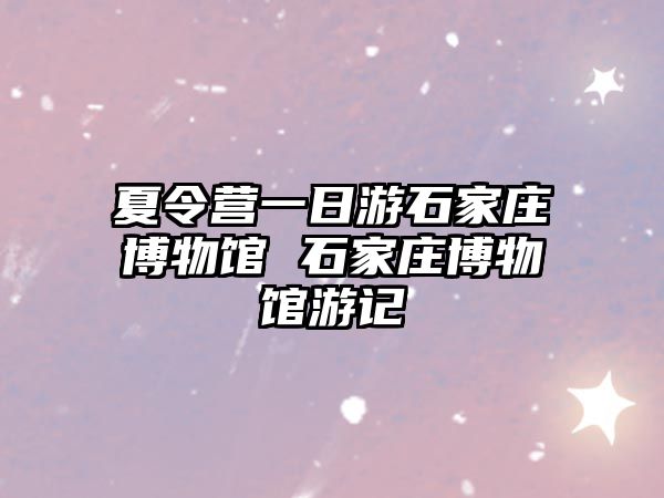 夏令營一日游石家莊博物館 石家莊博物館游記