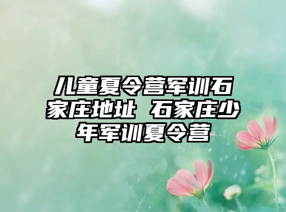 兒童夏令營軍訓石家莊地址 石家莊少年軍訓夏令營