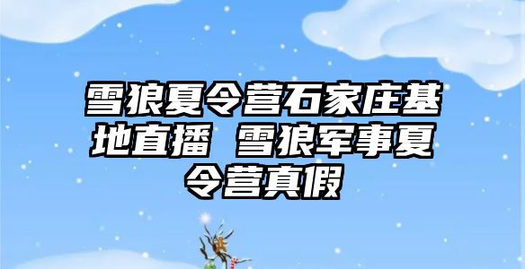 雪狼夏令營石家莊基地直播 雪狼軍事夏令營真假