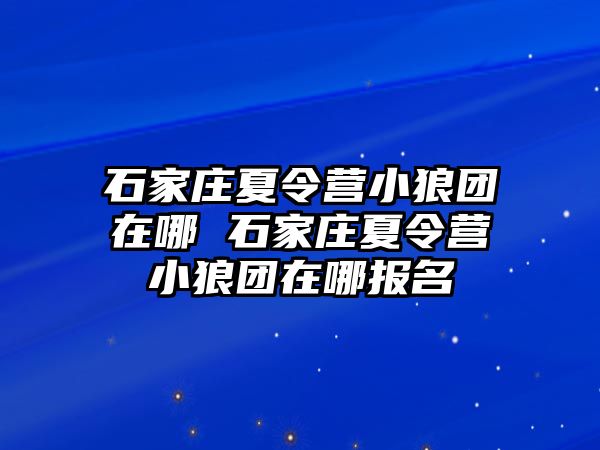 石家莊夏令營小狼團在哪 石家莊夏令營小狼團在哪報名