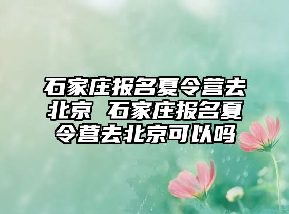 石家莊報(bào)名夏令營(yíng)去北京 石家莊報(bào)名夏令營(yíng)去北京可以嗎