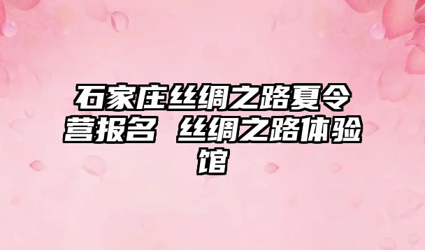 石家莊絲綢之路夏令營報名 絲綢之路體驗館