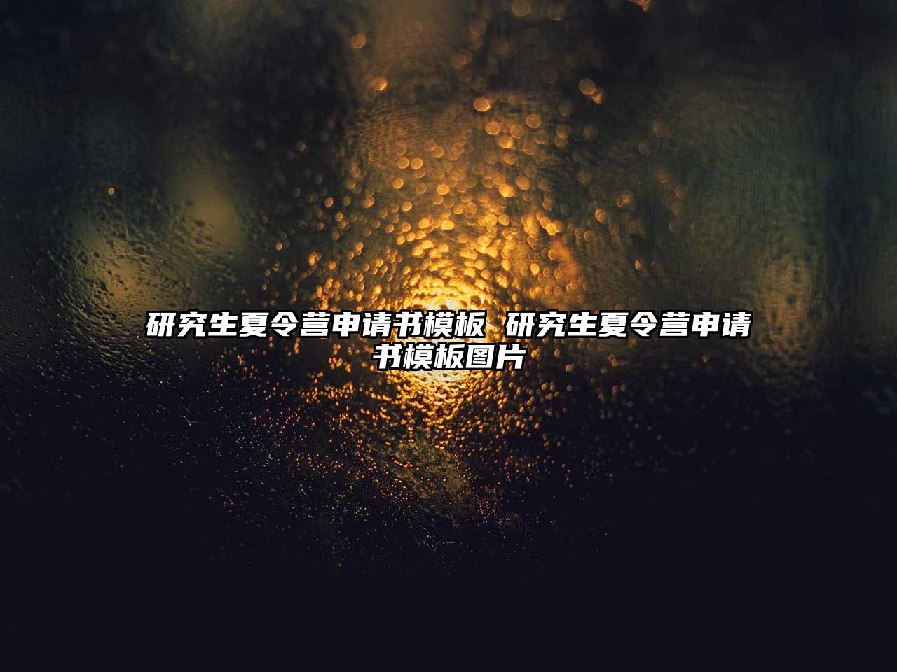 研究生夏令營(yíng)申請(qǐng)書模板 研究生夏令營(yíng)申請(qǐng)書模板圖片