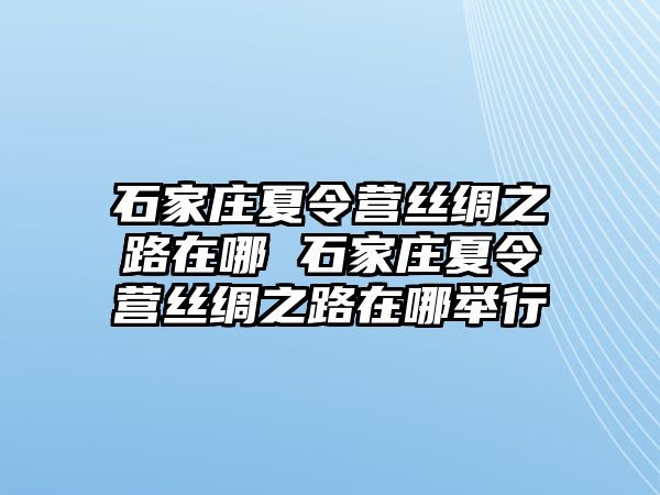 石家莊夏令營絲綢之路在哪 石家莊夏令營絲綢之路在哪舉行