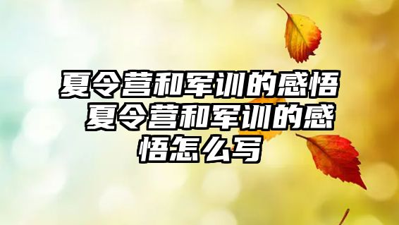 夏令營和軍訓的感悟 夏令營和軍訓的感悟怎么寫