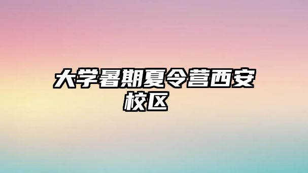 大學暑期夏令營西安校區 