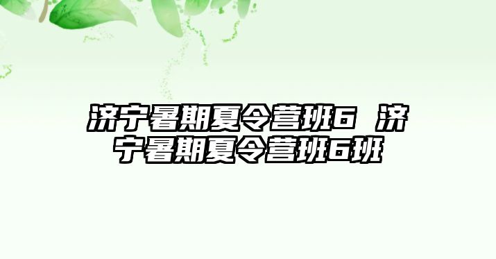 濟寧暑期夏令營班6 濟寧暑期夏令營班6班