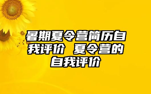 暑期夏令營簡歷自我評價 夏令營的自我評價