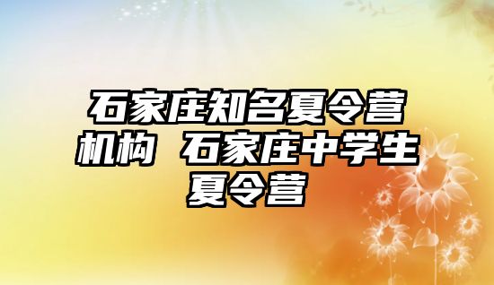 石家莊知名夏令營機構(gòu) 石家莊中學(xué)生夏令營
