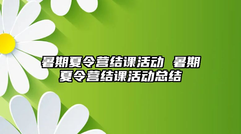 暑期夏令營結課活動 暑期夏令營結課活動總結