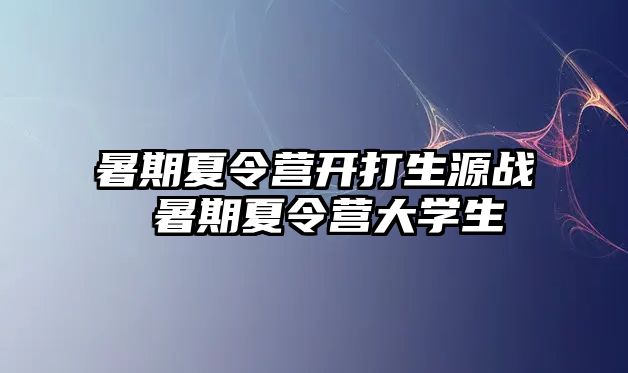 暑期夏令營開打生源戰 暑期夏令營大學生