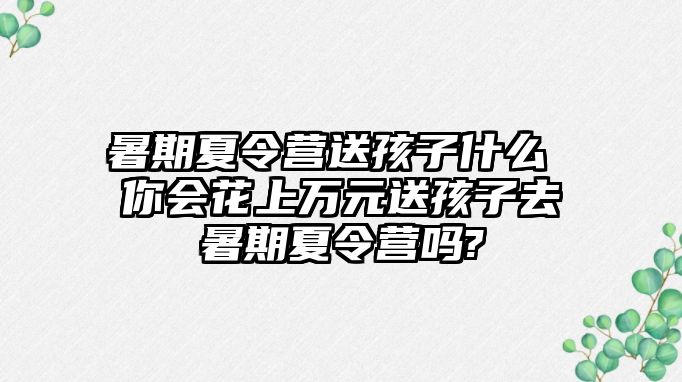 暑期夏令營(yíng)送孩子什么 你會(huì)花上萬元送孩子去暑期夏令營(yíng)嗎?