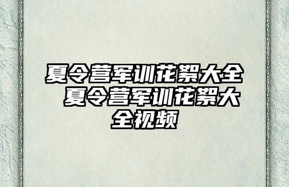 夏令營(yíng)軍訓(xùn)花絮大全 夏令營(yíng)軍訓(xùn)花絮大全視頻