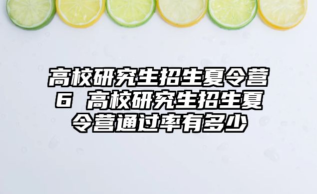高校研究生招生夏令營6 高校研究生招生夏令營通過率有多少