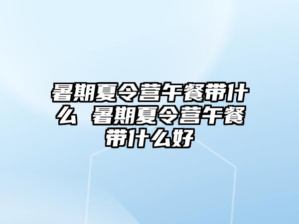 暑期夏令營午餐帶什么 暑期夏令營午餐帶什么好