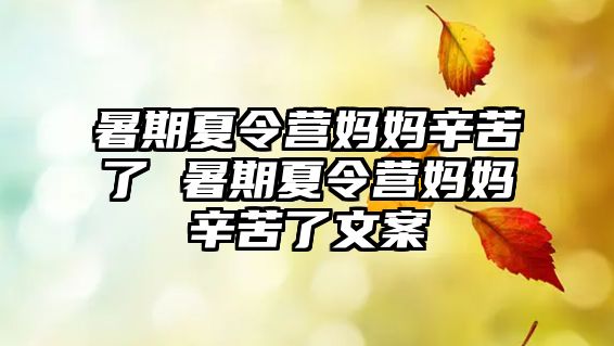 暑期夏令營媽媽辛苦了 暑期夏令營媽媽辛苦了文案