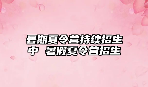 暑期夏令營持續(xù)招生中 暑假夏令營招生