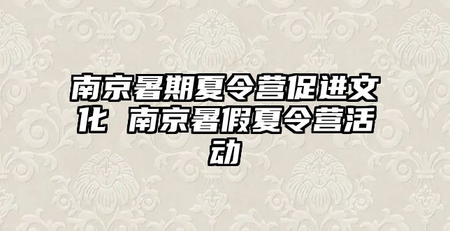 南京暑期夏令營促進文化 南京暑假夏令營活動