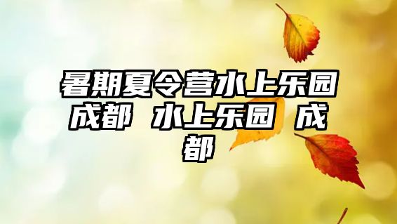 暑期夏令營水上樂園成都 水上樂園 成都