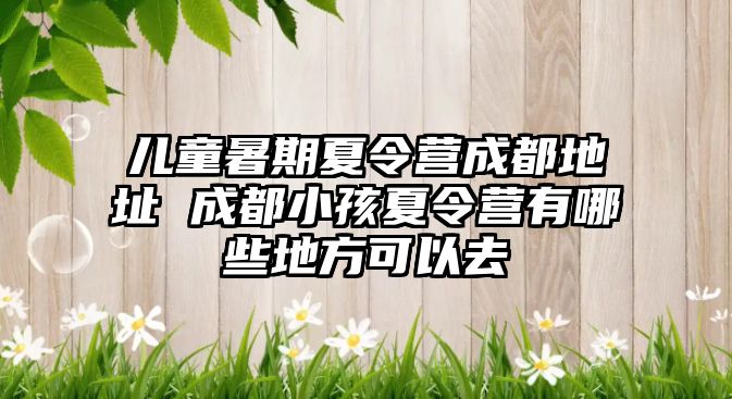兒童暑期夏令營(yíng)成都地址 成都小孩夏令營(yíng)有哪些地方可以去