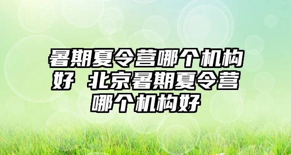 暑期夏令營哪個機構(gòu)好 北京暑期夏令營哪個機構(gòu)好