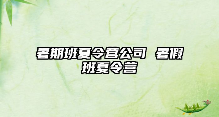 暑期班夏令營公司 暑假班夏令營
