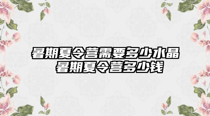 暑期夏令營需要多少水晶 暑期夏令營多少錢