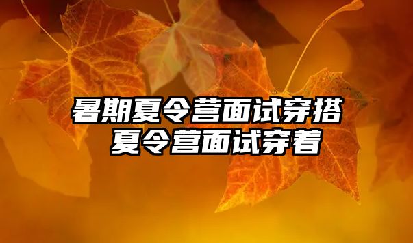 暑期夏令營面試穿搭 夏令營面試穿著