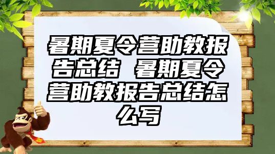 暑期夏令營(yíng)助教報(bào)告總結(jié) 暑期夏令營(yíng)助教報(bào)告總結(jié)怎么寫