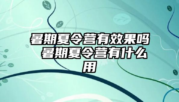 暑期夏令營有效果嗎 暑期夏令營有什么用