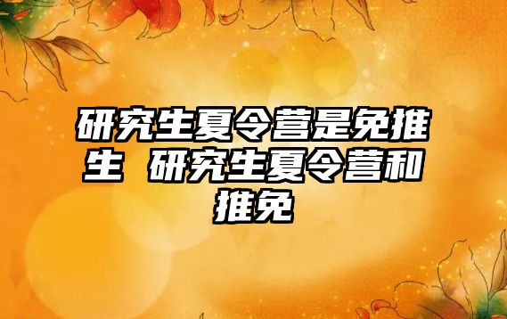 研究生夏令營是免推生 研究生夏令營和推免