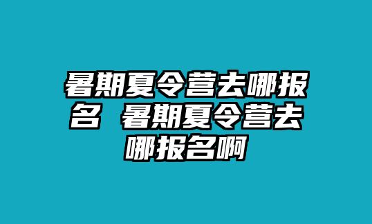 暑期夏令營去哪報名 暑期夏令營去哪報名啊