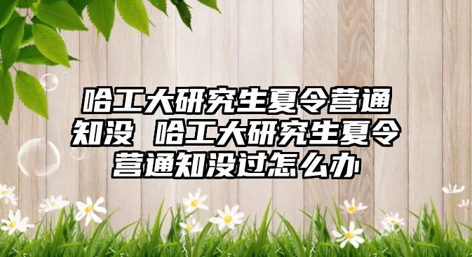 哈工大研究生夏令營通知沒 哈工大研究生夏令營通知沒過怎么辦