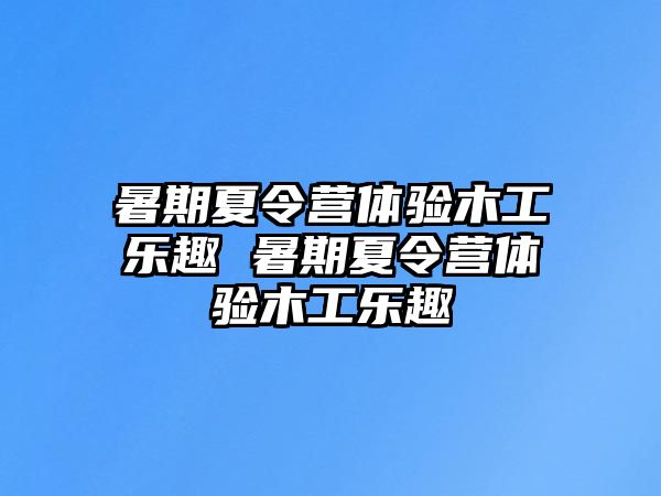 暑期夏令營體驗木工樂趣 暑期夏令營體驗木工樂趣