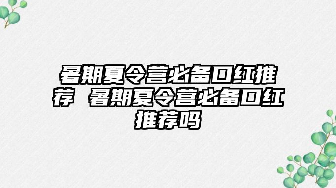 暑期夏令營必備口紅推薦 暑期夏令營必備口紅推薦嗎