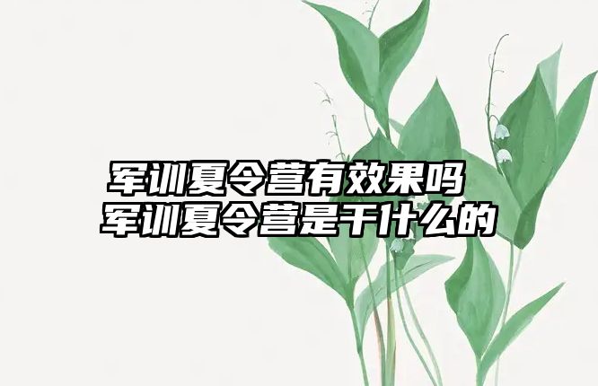 軍訓(xùn)夏令營(yíng)有效果嗎 軍訓(xùn)夏令營(yíng)是干什么的