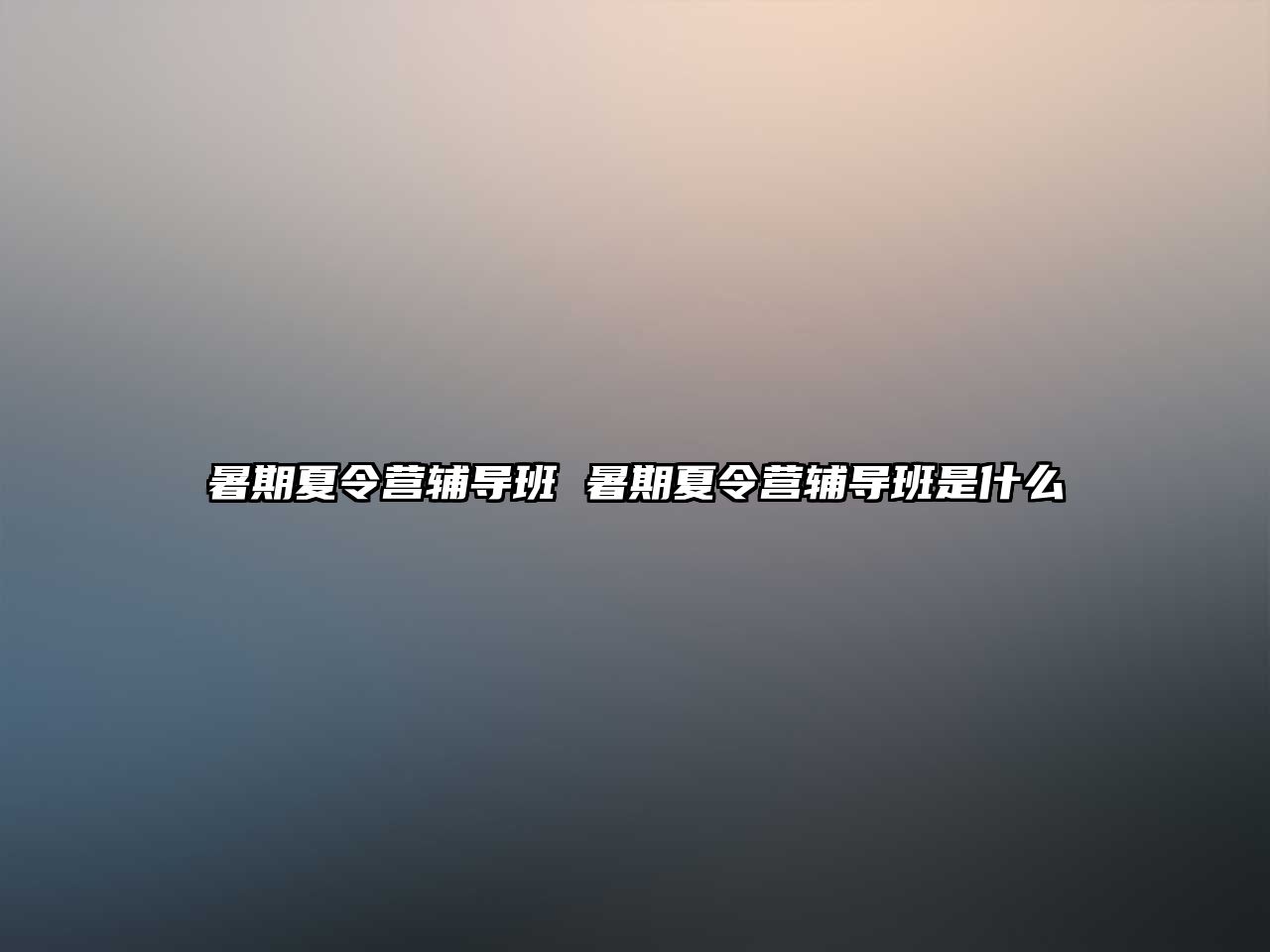 暑期夏令營輔導(dǎo)班 暑期夏令營輔導(dǎo)班是什么
