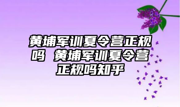 黃埔軍訓夏令營正規嗎 黃埔軍訓夏令營正規嗎知乎