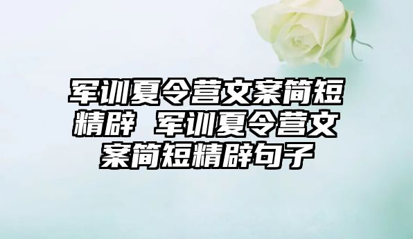 軍訓夏令營文案簡短精辟 軍訓夏令營文案簡短精辟句子