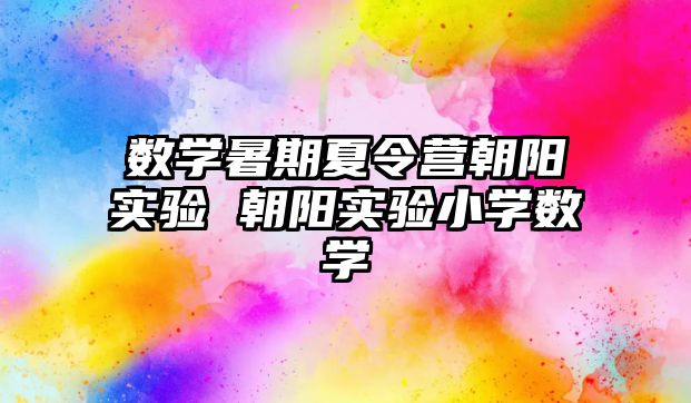 數學暑期夏令營朝陽實驗 朝陽實驗小學數學