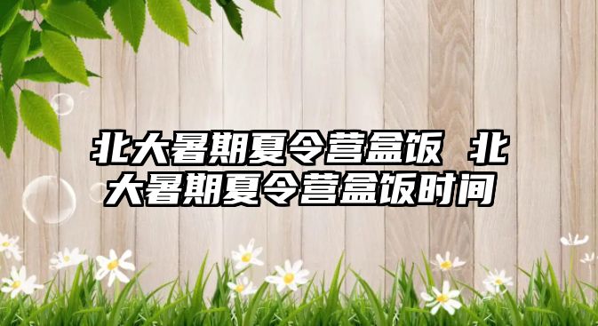 北大暑期夏令營盒飯 北大暑期夏令營盒飯時間