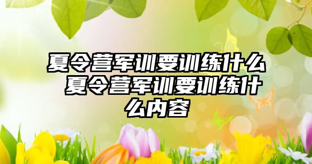 夏令營軍訓要訓練什么 夏令營軍訓要訓練什么內容