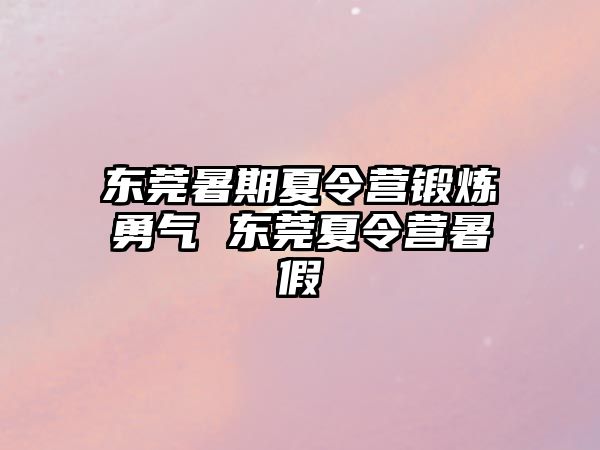 東莞暑期夏令營(yíng)鍛煉勇氣 東莞夏令營(yíng)暑假