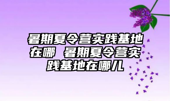 暑期夏令營實踐基地在哪 暑期夏令營實踐基地在哪兒